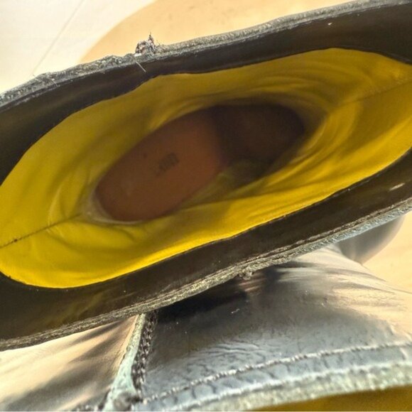 Pollini Leather Boots Matte Black Size 7.5 High Heeled Mid Calf Height EUC - Picture 11 of 12